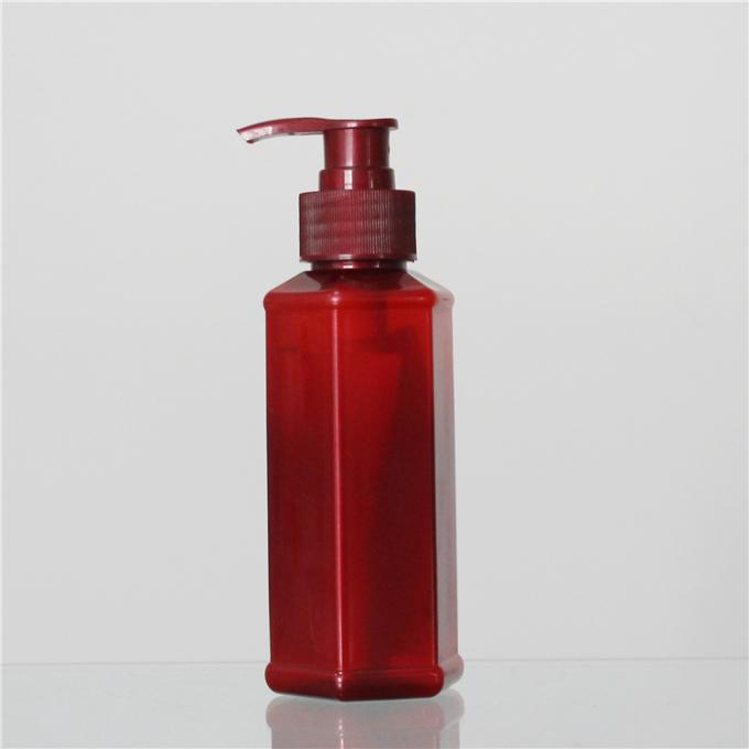 Square Shape 150ml Shampoo Plastic Bottle With Pump Dispenser For Shower Jel
