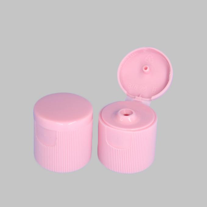 Colorful Flip Top Plastic Caps 3mm And 5mm Orifice 28 / 415 For Cosmetic Bottle