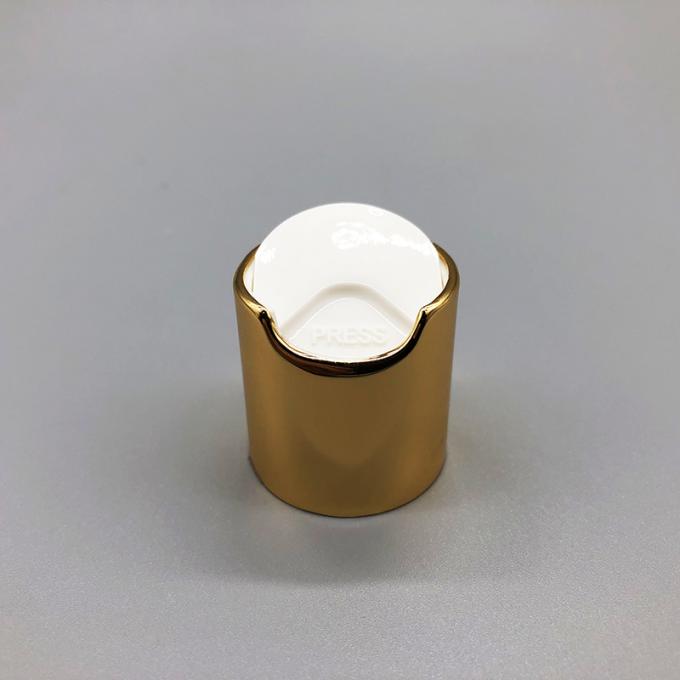 Small Plastic Disc Cap One Handed Dipensing Aluminum Gold Metalized