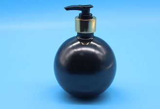 Free samples 400ml black empty PET plastic ball shape lotion pump bottle