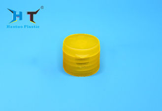 Yellow Color Flip Top Plastic Caps , Non Spill 20mm Flip Top Caps
