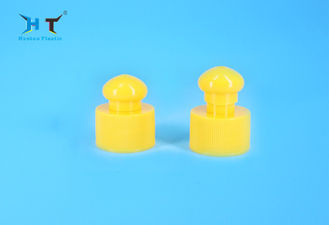 China Yellow Sports Water Bottle Plastic Push Pull Caps , 28mm Push Pull Cap factory