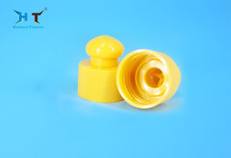 China Yellow Sports Water Bottle Plastic Push Pull Caps , 28mm Push Pull Cap factory