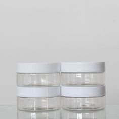 China Round Shape PET Plastic Jars Colorful 80 Ml Capacity With Screw Caps factory