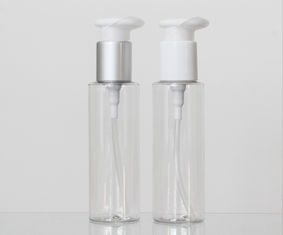 China 24mm Neck Size Plastic PET Round 100ml Cosmetic Bottle With Pump Or Screw Cap factory