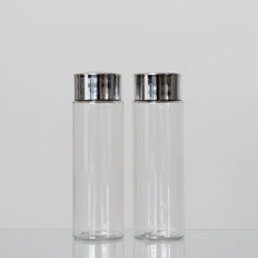 China 24mm Neck Size Plastic PET Round 100ml Cosmetic Bottle With Pump Or Screw Cap factory