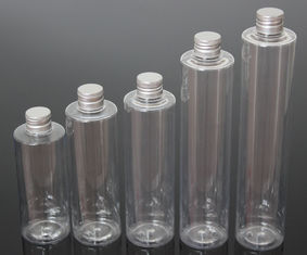 China Plastic PET 200/250/280/350/400ml Round Shape Transparent Color Bottle For Cosmetic factory