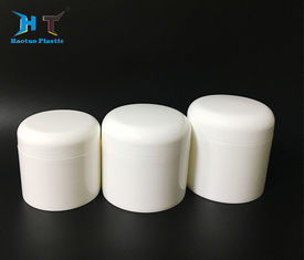 White Plastic Cream Containers , Double Wall Plastic Jars With Disc Liner