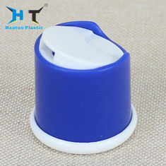 China 28 / 415 Shiny Bule Shampoo Bottle Cap , Disk Top Cap Color Spray Painting factory