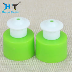 China Green Plastic Push Pull Caps 20mm 24mm 28mm Fit Cosmetic / Perfume / Detergent factory