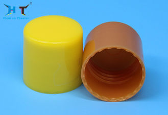 Brown And Yellow Plastic Bottle Screw Caps , Smooth Small Screw Cap