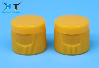 OEM Flip Top Bottle Lids 20.3 Mm Height Yellow Color With Ribbed Wall