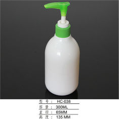 300ml Round Plastic Lotion Bottles , White Plastic Bottle With Pump Dispenser