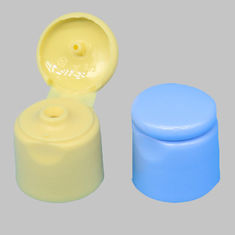 China 20mm Flip Top Plastic Caps , Shampoo Shower Gel Bottle Flip Cap Yellow Color factory