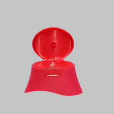 China Red Color Cosmetic Plastic Shampoo Bottle Flip Top Lids Closure Caps factory