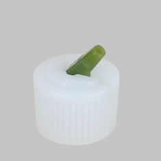 China 20mm 24mm 28mm White Ribbed Plastic Turret Bottle End Cap Cover factory
