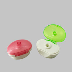 China Plastic PP 22mm Neck Size Oval Shape Double Color Flip Top Caps For Shampoo Bottles factory