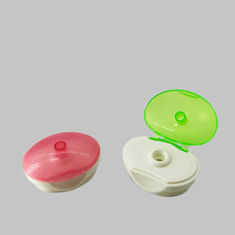 Plastic PP 22mm Neck Size Oval Shape Double Color Flip Top Caps For Shampoo Bottles