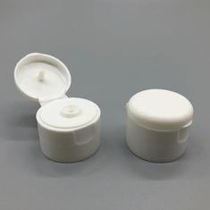 China 28 / 410 Plastic Bottle Flip Top Lid 3mm And 5mm Orifice White Polish Surface factory