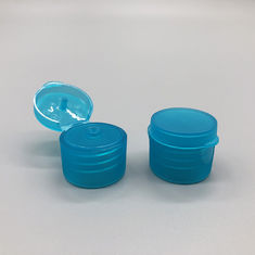 China 20 / 410 Flip Top Bottle Lids Clear Blue Color Ribbed Free Samples Available factory