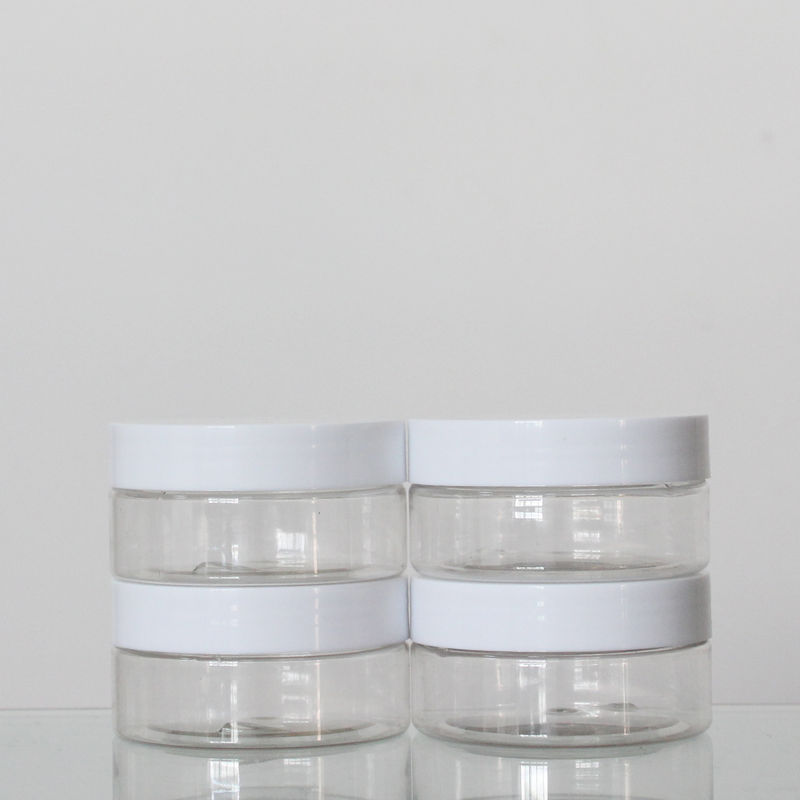Round Shape PET Plastic Jars Colorful 80 Ml Capacity With Screw Caps supplier