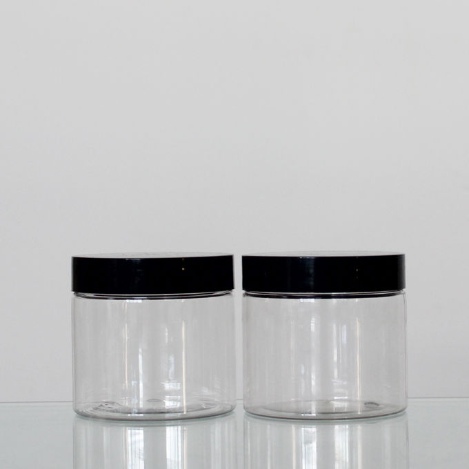 Customized Design 180ml Clear Plastic Wide Mouth Jars Aluminum Or PP Cap