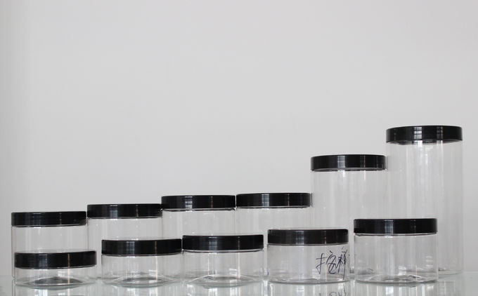 89mm Diameter Round Clear Plastic Screw Top Jars Hot Stamping Any Color
