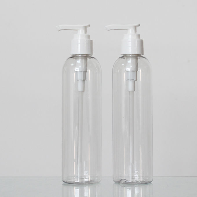 Transparent Color PET Material 200ml Round Plastic Bottle Designers For Cosmetic