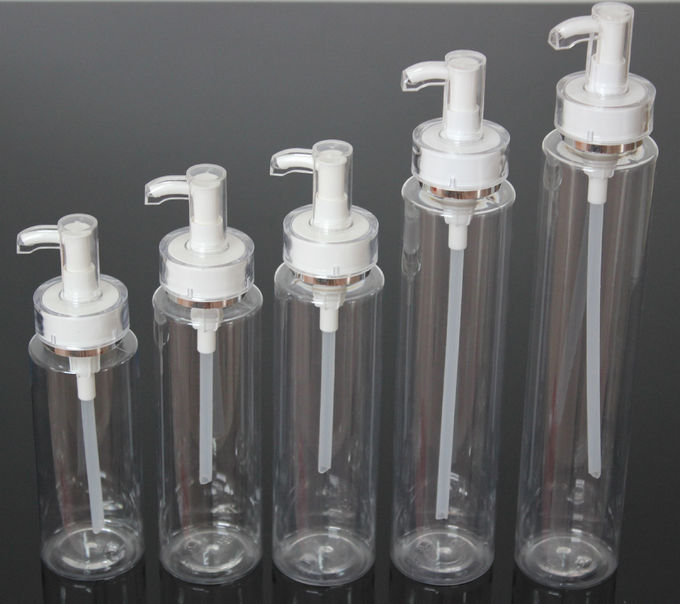 Plastic PET 200/250/280/350/400ml Round Shape Transparent Color Bottle For Cosmetic