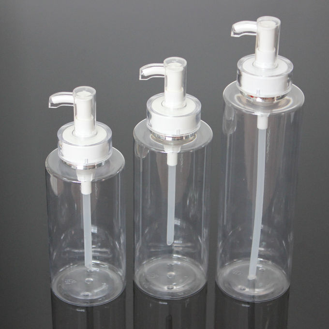 350/400/500 /750ml Round Shape Solid Custom Color Plastic Pump Cosmetic Bottle