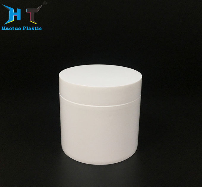 White Double Wall PP Plastic Jars , Custom Color 250ml Plastic Jars