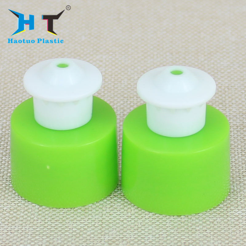 Green Plastic Push Pull Caps 20mm 24mm 28mm Fit Cosmetic / Perfume / Detergent supplier