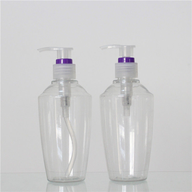 Clear 250ml PET Lotion Bottle Cosmetic Container With Pump For Shower Gel supplier