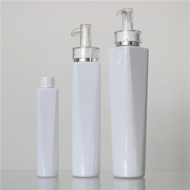 Luxury White PET Cosmetic Bottle , Cosmetic Pump Bottles 120ml 300ml 400ml supplier