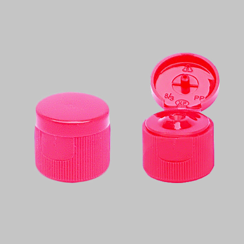 20 / 410 20 / 415 Flip Top Plastic Caps Red Ribbed 2.5 G / 3 G SGS Approved supplier